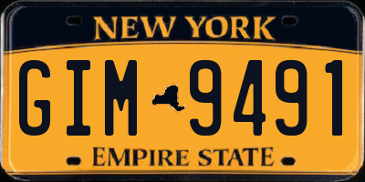 NY license plate GIM9491