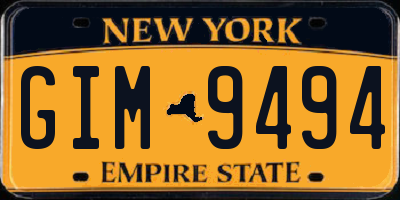 NY license plate GIM9494