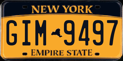 NY license plate GIM9497