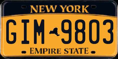 NY license plate GIM9803