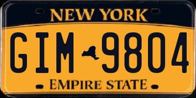 NY license plate GIM9804