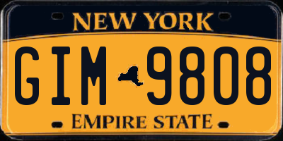 NY license plate GIM9808
