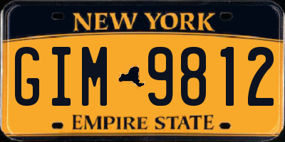 NY license plate GIM9812