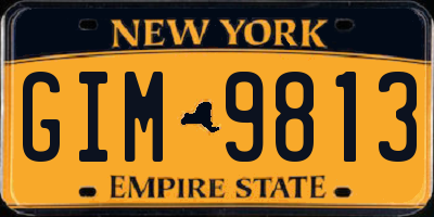 NY license plate GIM9813
