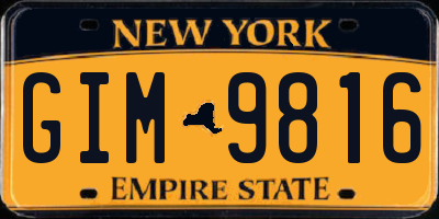NY license plate GIM9816