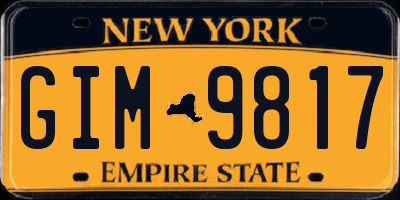 NY license plate GIM9817