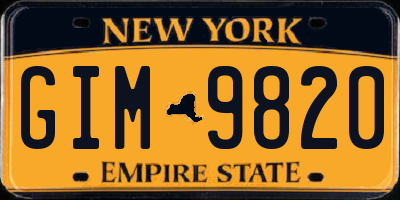 NY license plate GIM9820