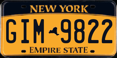 NY license plate GIM9822