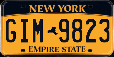 NY license plate GIM9823