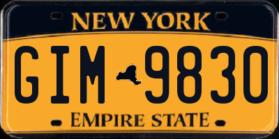 NY license plate GIM9830
