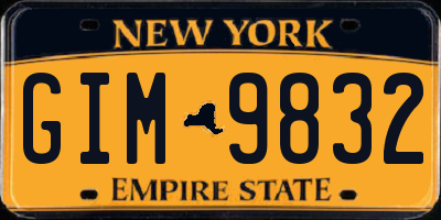 NY license plate GIM9832