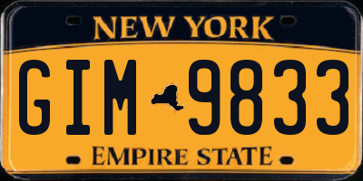 NY license plate GIM9833