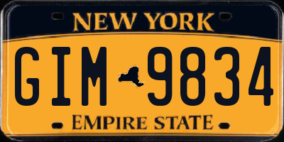 NY license plate GIM9834