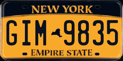 NY license plate GIM9835