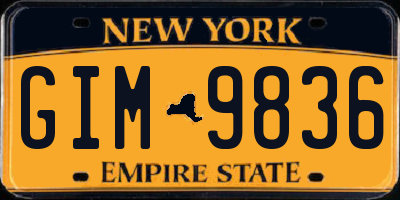 NY license plate GIM9836