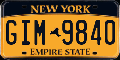 NY license plate GIM9840