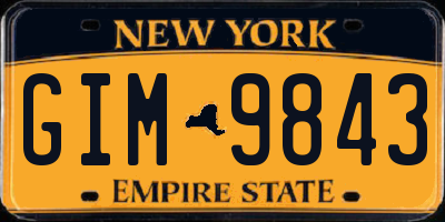 NY license plate GIM9843