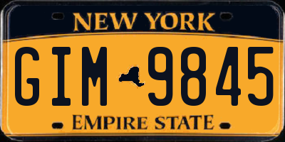 NY license plate GIM9845