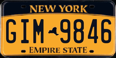 NY license plate GIM9846