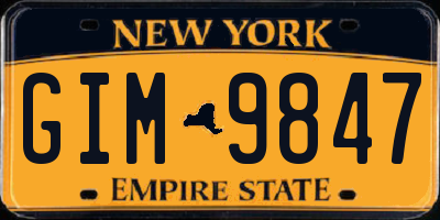 NY license plate GIM9847