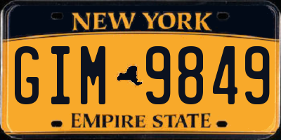 NY license plate GIM9849