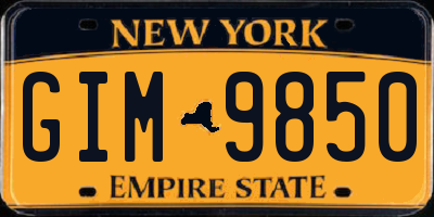 NY license plate GIM9850
