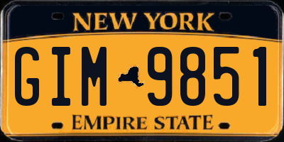 NY license plate GIM9851