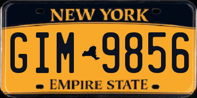 NY license plate GIM9856