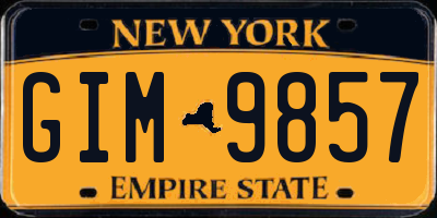 NY license plate GIM9857