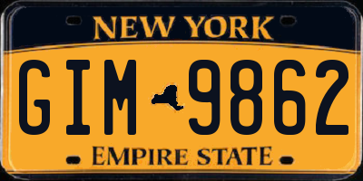 NY license plate GIM9862