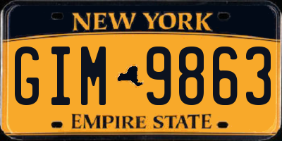NY license plate GIM9863