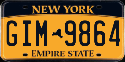 NY license plate GIM9864
