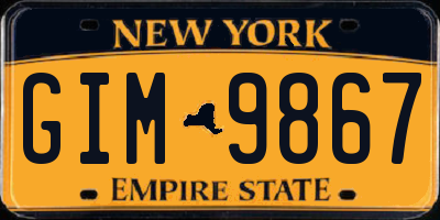 NY license plate GIM9867