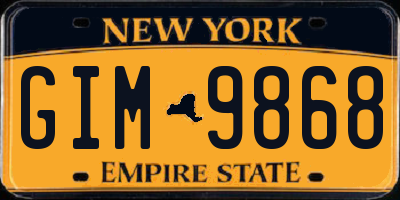 NY license plate GIM9868