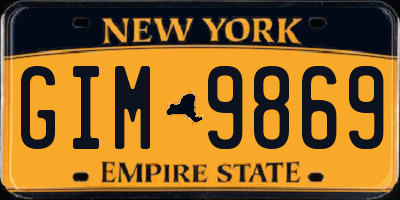 NY license plate GIM9869