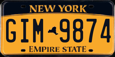 NY license plate GIM9874