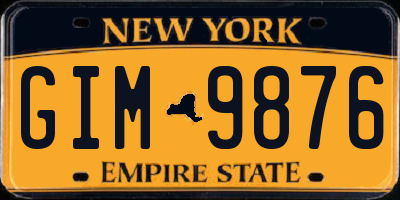 NY license plate GIM9876