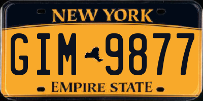 NY license plate GIM9877