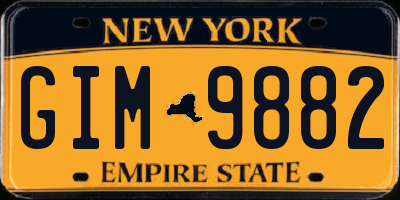 NY license plate GIM9882