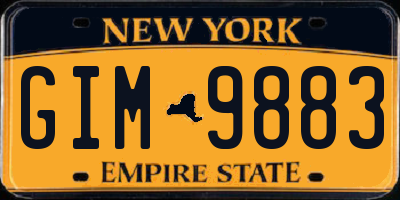 NY license plate GIM9883
