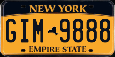 NY license plate GIM9888