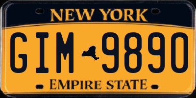 NY license plate GIM9890