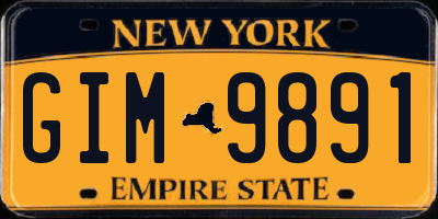 NY license plate GIM9891