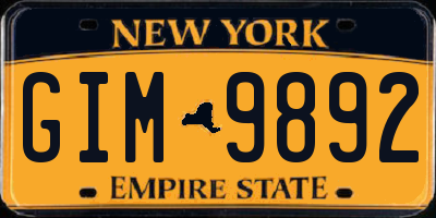 NY license plate GIM9892