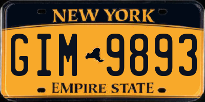 NY license plate GIM9893