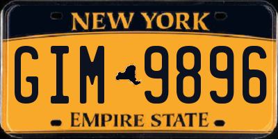 NY license plate GIM9896
