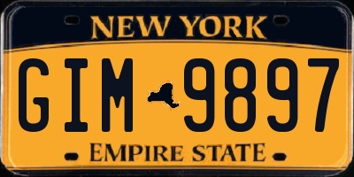 NY license plate GIM9897
