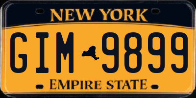 NY license plate GIM9899