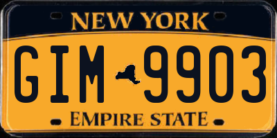 NY license plate GIM9903