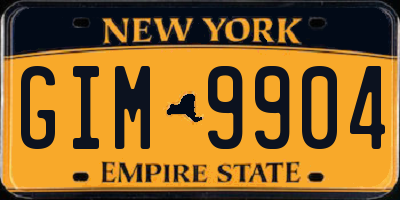 NY license plate GIM9904